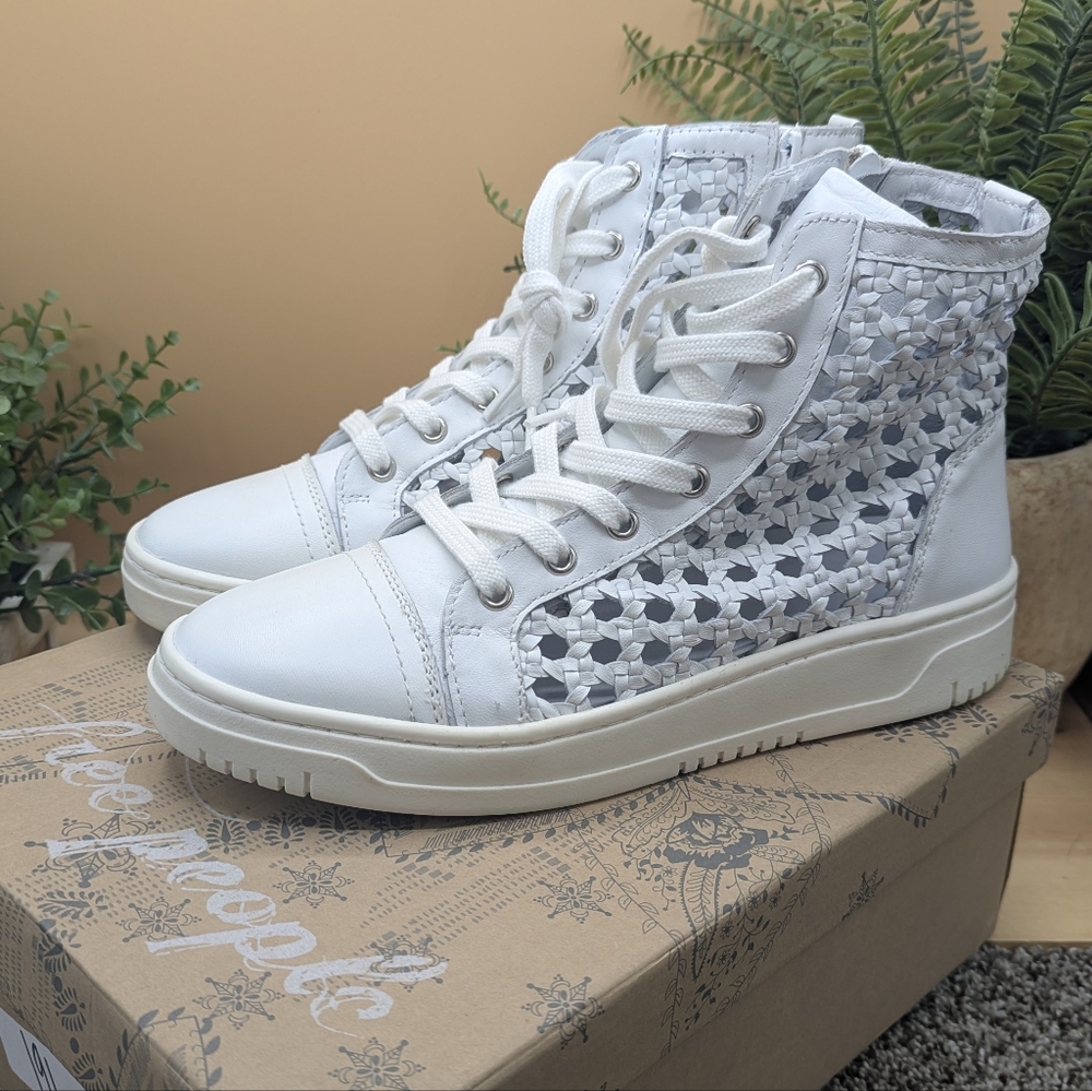 Free People Hayes High Top Leather Women's Size 6.5 Sneakers Casual Fall Shoes